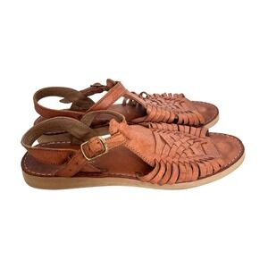 D'ARTE Womens Real Leather Woven Fisherman Sandals Flat Lagenlook 25 US 8